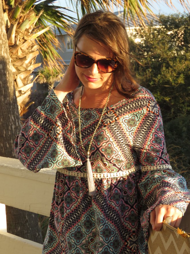 boho babe, sarah in style, 1970's, hippie chic, floral onesie, fashion blogger