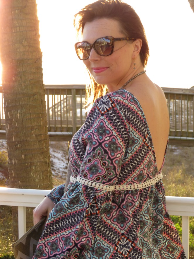 boho babe, sarah in style, 1970's, hippie chic, floral onesie, fashion blogger