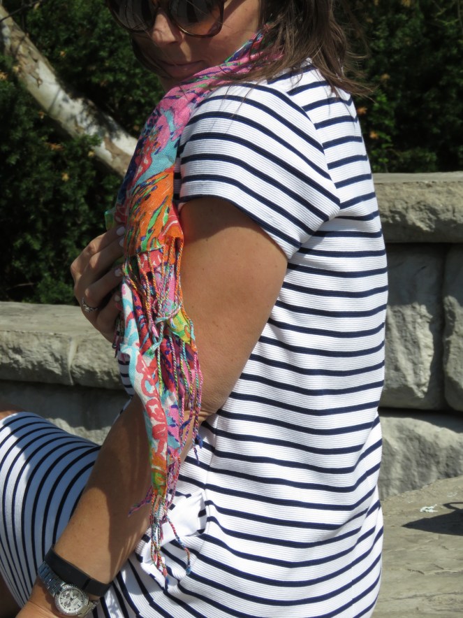 european vacation, striped dress, 1 dress 3 ways, sarah in style, sporty, chicago blogger, windy city bloggers
