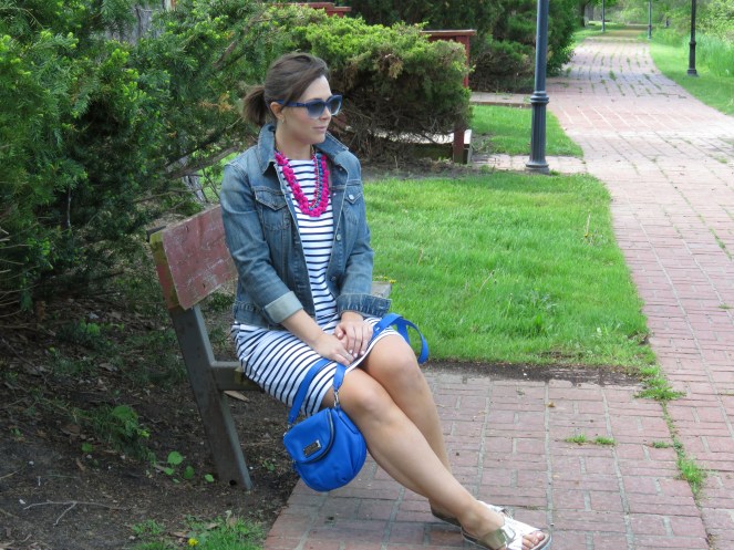 european vacation, striped dress, 1 dress 3 ways, sarah in style, sporty, chicago blogger, windy city bloggers