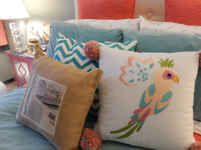 sarahinstyle.com, sarah in style, bedroom, interior design, sanctuary, my own bed, coral and blue, windy city bloggers, design blogger, chicago blogger