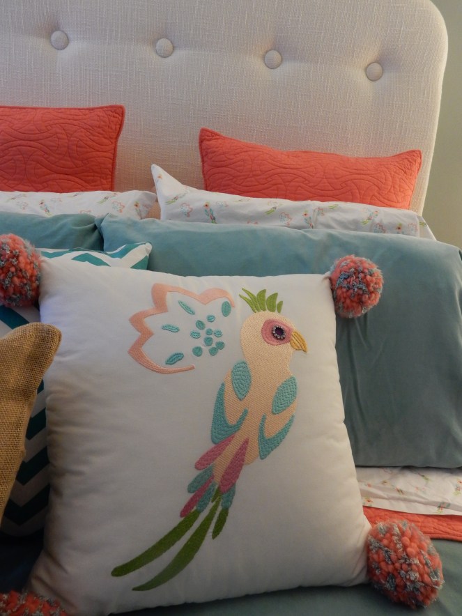 sarahinstyle.com, sarah in style, bedroom, interior design, sanctuary, my own bed, coral and blue, windy city bloggers, design blogger, chicago blogger