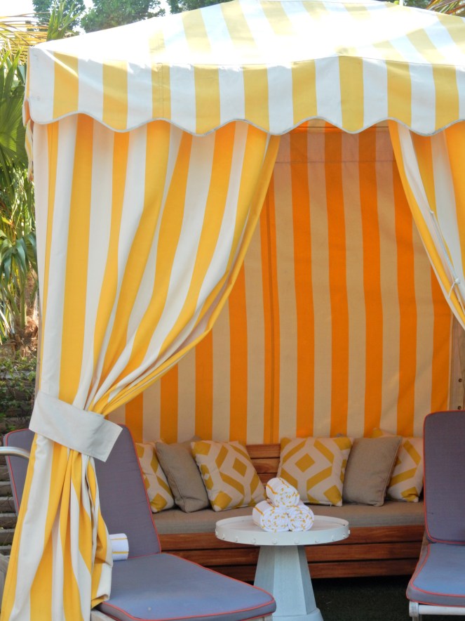 The Confidante, The Confidante Miami Beach, Confidante Miami, Hyatt Hotels, Hyatt, Hyatt Miami, South Beach, Miami hotels, south beach hotels, beach umbrellas, tropical oasis, lush pool, pastels, cabana stripes, cute beaches, patio furniture, art deco, mid-century modern, Sarah Meyer, sarah in style, sarahinstyle.com, design blog, design blogger, Florida beaches