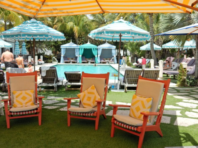 The Confidante, The Confidante Miami Beach, Confidante Miami, Hyatt Hotels, Hyatt, Hyatt Miami, South Beach, Miami hotels, south beach hotels, beach umbrellas, tropical oasis, lush pool, pastels, cabana stripes, cute beaches, patio furniture, art deco, mid-century modern, Sarah Meyer, sarah in style, sarahinstyle.com, design blog, design blogger, Florida beaches