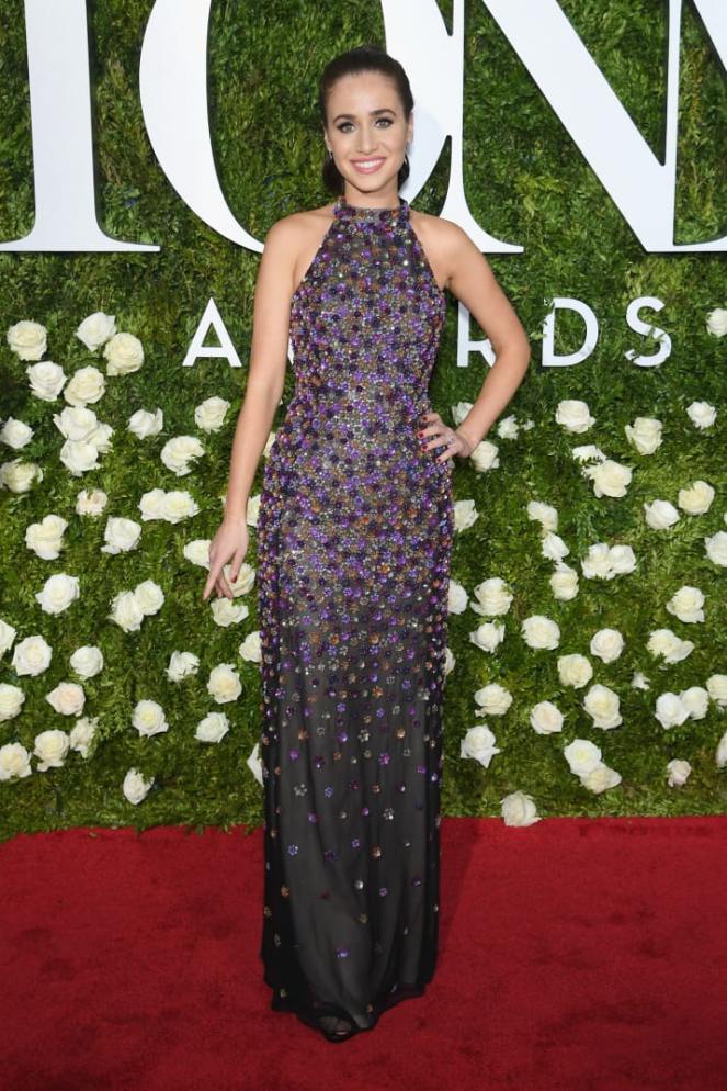 Sara Bareilles, Naeem Khan, Tony Awards, Red Carpet, Star Style, Evening Looks, celebrity fashion, Michael Kors Collection, Scarlett Johnasson, Allison Janney, Sarah Paulson, Broadway, Theater, Neon Lights, Great White Way