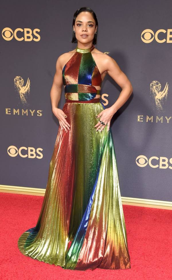 Rosie Assoulin, Emmy Awards, Emmys, Emmys Red Carpet, Emmys 2017, Celebrity Style, Celeb Best Dressed, Emmys Red Crapet 2017, Sarah In Style, Awards Season, Celeb Fashion, Sarah Meyer, Tessa Thompson, 