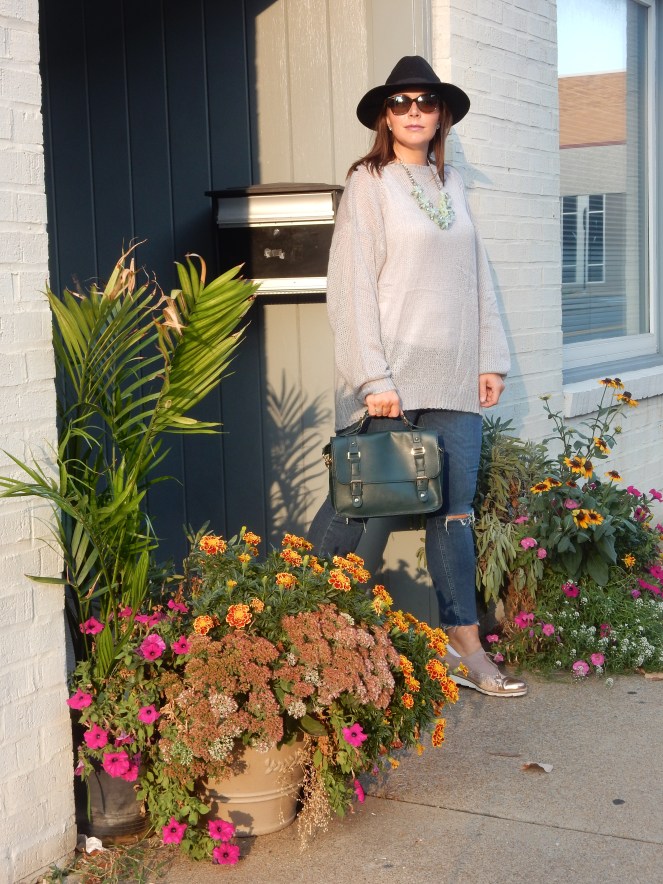 Harrisonburg, Virginia, what to do in Harrisonburg VA, fall sweaters, the perfect fall sweater, cozy sweaters, cozy sweater, cozy, grey sweater, oversize grey sweater, tobi, tobi.com, tobi grey sweater, Maui Jim, Black hat, Green satchel, fall fashion, what to wear this fall. Sarah Meyer, sarahinstyle.com, sarah in style, fashion blogger, fashion blog, style tips