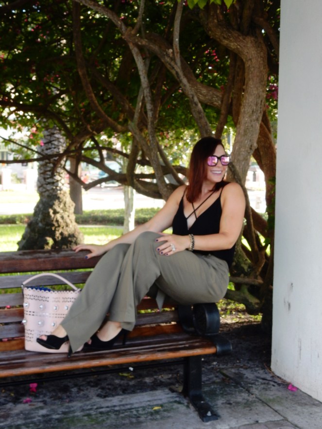 Vivian Black Bodysuit, Black Bodysuit, Bodysuit, Tobi, High Waist Pants, High Wasited Pants, Marine Layer, Ivy Pant, Worn Olive, Nectar Sunglasses, Nectar, Hula Sunglasses, Nectar Hula, Sarah In Style, The Vinoy Marriott St. Petersburg, Marriott Florida, Best High wasited pants, fashion blog, fashion blogger 