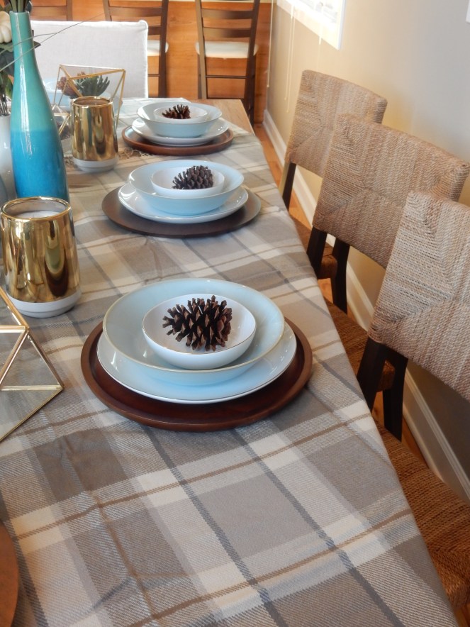 Dining Decor, Tablescape, Fall Table Decor, Fall Table, Fall Decorations, Fall Entertaining, Table Setting, West Elm, Pottery Barn, Cool Hued Fall Blues, Sarah In Style, Design blogs, design blogger, interior decorating, Sarah Meyer, cindi sodolski, warm table decor