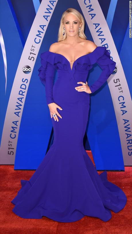 Carrie Underwood, Fouad Sarkis, Bridgestone Arena , Nasheville, Country Music, Red Carpet, Best Dressed, Celebrity Fashion, Celebrity Style, CMA, CMA's, Country Music Awards, Country fashion, red white and blue, glitz and glam, Sarah In Style, sarahinstyle.com, countrys biggest night