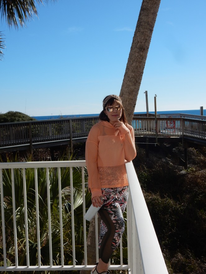 Destin, Florida, vacation workouts, florida workouts, beach workouts, cotton on active wear, palm print workout clothes, cool tennis shoes, sarah in style, hairdo, clip in bangs, Sarah Meyer, alternative work outs, exercise outdoors, cute exercise clothes, fashion blog, fashion blogger, what I wore