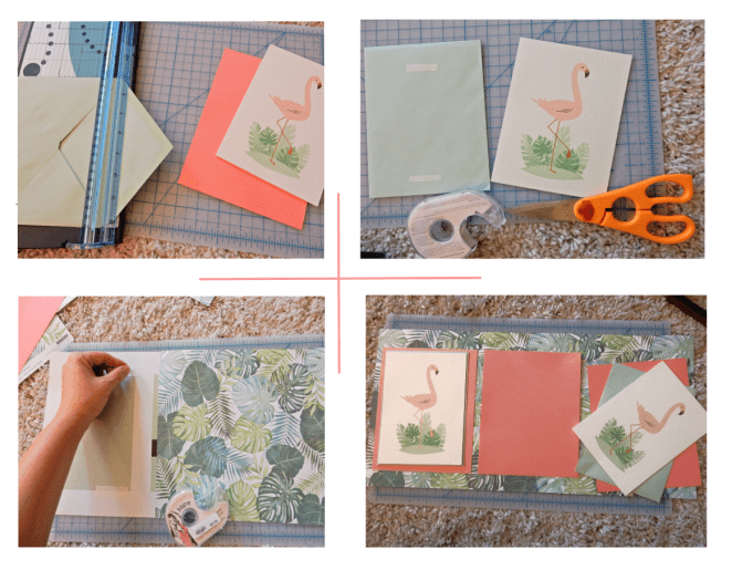 Fluff Your Feathers, Ready to Flamingle, Flamingo Inspiration, Flamingos, Flamingo Art, Flamingo Decor, Flamingo Decorations, Tropical Decor, Tropical Decorations, DIY Art, DIY projects, DIY framing, card art, Sarah Meyer, Sarah In Style, Palm Print art