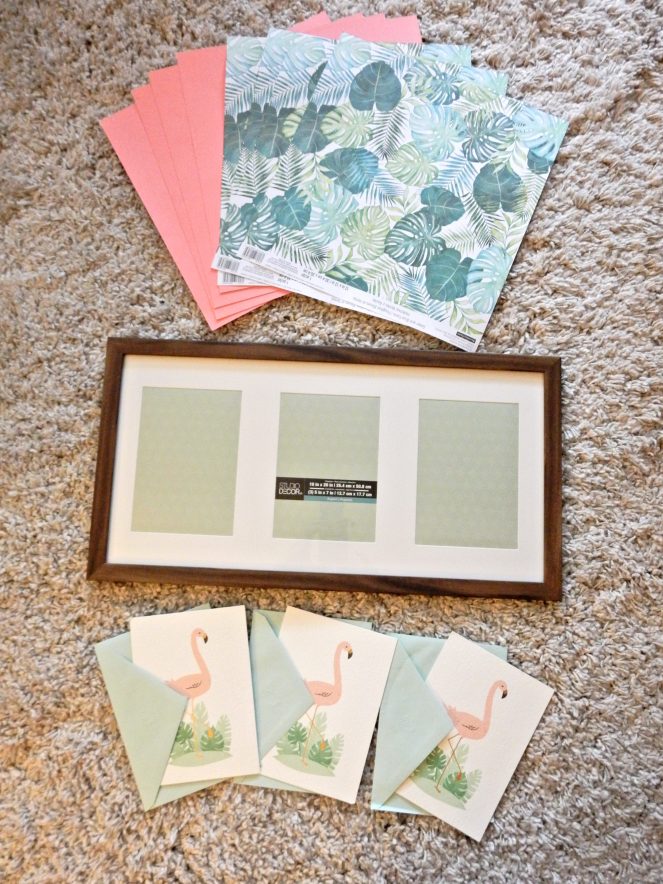 Fluff Your Feathers, Ready to Flamingle, Flamingo Inspiration, Flamingos, Flamingo Art, Flamingo Decor, Flamingo Decorations, Tropical Decor, Tropical Decorations, DIY Art, DIY projects, DIY framing, card art, Sarah Meyer, Sarah In Style, Palm Print art