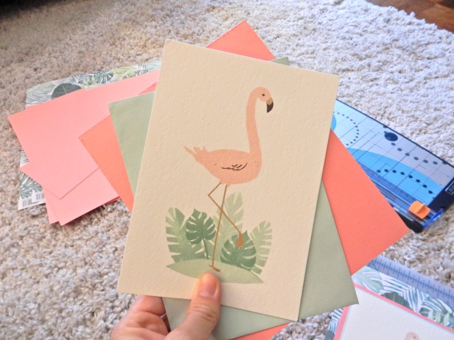 Fluff Your Feathers, Ready to Flamingle, Flamingo Inspiration, Flamingos, Flamingo Art, Flamingo Decor, Flamingo Decorations, Tropical Decor, Tropical Decorations, DIY Art, DIY projects, DIY framing, card art, Sarah Meyer, Sarah In Style, Palm Print art