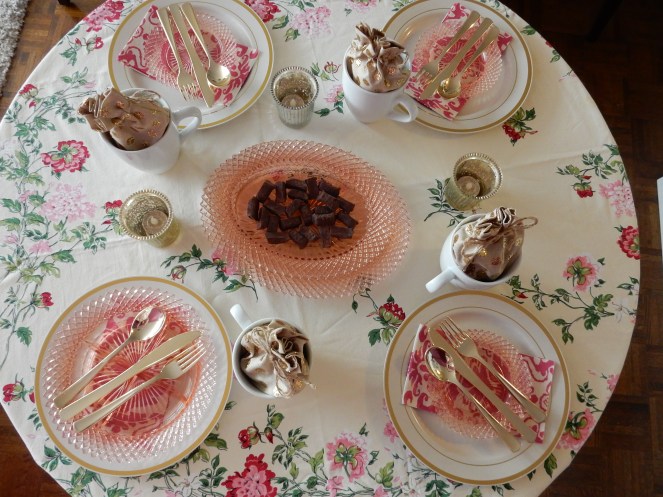 Dining Decor, Through Rose Colored Glass, Miss America glassware, table decor, table decorations, table inspiration, table set up, vintage glassware, vintage tablecloth, tea party decor, Sarah In Style, Sarah Meyer, blogger decorating tips