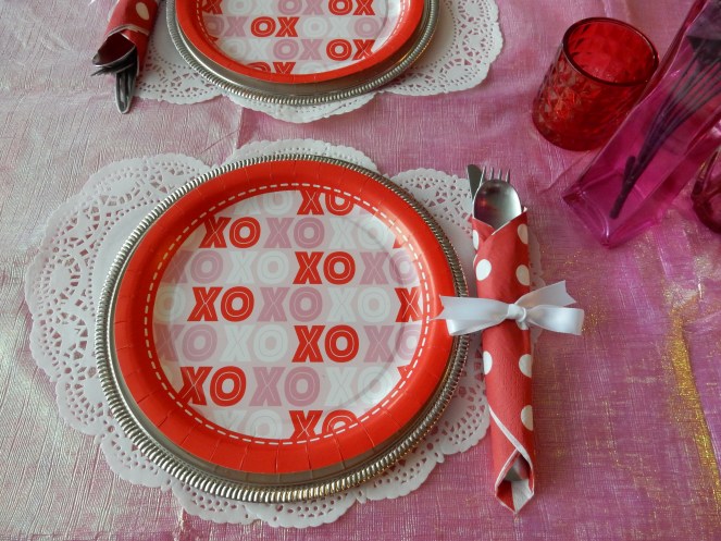 Dining Decor, Valentines Decorations, Valentines Table, Valentines Meal Ideas, Sarah In Style, Sarah Meyer, interior decorating, tablescape, decorating ideas, table ideas, February table, decorating blog, decorating blogger, Dollar Tree, decorating on the cheap, cheap party planning tips, cheap party planning