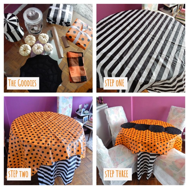 Halloween Party, Halloween Crafts, Halloween Decorations, Halloween Table, Dining Decor, Tablescape, Tablescapes, Sarah In Style, Sarah Meyer, Black and White Table, Black and White Halloween, Halloween Party ideas, Cute table decor, decorating on the cheap, Blogger design ideas, blogger party ideas, Halloween parties