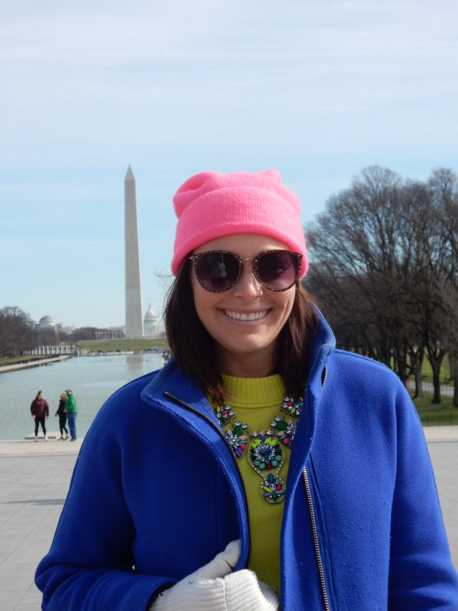 No Neonsense Fashion, Sarah In Style, Sarah Meyer, SarahInStyle. Neon Fashion accessories, Neon Fashion, J. Crew coats, Classic coats, colorful coats, Blue Coat, Neon Pink Beanie, Neon Green Sweater, Lavish Lime, Neon Necklace, Silver slip on sneakers, Washington D.C. fashion, Winter fashion, beat the winter blues, color in the winter, Washington Monument, Lincoln Memorial, Pep in your step, Kate spade accessories, Layering colors, blogger fashion advice, blogger fashion tips