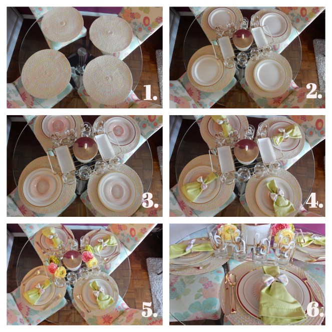 Dining Decor, Tablescape, Tablescapes, Sarah In Style, Sarah Meyer, Black and White Table, Black and White Halloween, Halloween Party ideas, Cute table decor, decorating on the cheap, Blogger design ideas, blogger party ideas, spring table decor, Easter table decor, Easter bows, Easter table, spring decor, vintage bar cart, vintage drink ware, vintage glasses, gold and pink, setting the table, dressing up your table, wrapped in bows, bowtiful, Easter 2020, spring celebrations