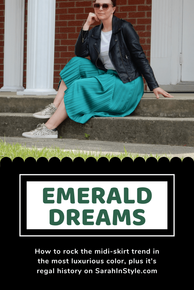 emerald green, pleated skirt, compleat in emerald, jewel tone fashion, jewel tone skirts, Bomber jacket, leopard sneakers, soft surroundings sneakers, cropped sweater, Chicago fashion 2020, fashion trends 2020, spring fashion trends, spring fashion 2020, spring must have clothing, midi skirt, midi skirts, midi-skirt, best skirts for spring, cute midi skirts, cute skirts, classic fashion pieces, versatile clothing, styling tips, transitional clothing, flattering skirts, flattering bottoms, fashion blogger style tips, what to wear, who what wear, What I wore, Sarah Meyer, Sarah In Style, leopard midi skirt, sneakers and skirts, francesca's sunglasses