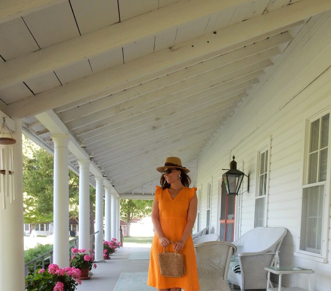 Sarah In Style, SarahInStyle.com, Sarah Meyer, Golden Yellow Dress, Mellow Yellow, Not so Mellow Yellow, Yellow Ruffled Dress, Cat Eye Sunglasses, Cheap Sunglasses, Cute Sunnies, Unique Sunglasses, Sunglass Warehouse, Loft Yellow Dress, Loft Straw Hat, Straw & leopard Hat, Fringe straw bag, Summer 2020 Fashion, Fall Fashion, Fall 2020 Fashion, Summer Wardrobe Transition, Fall Wardrobe Transition, Transitional Wardrobe, What to wear this fall, Mephisto sandals, Blogger Fashion Tips, Blogger Styling Tips, Blogger Fall Fashion, How to wear yellow, what's a good look from summer to fall, perfect fall dresses, what to wear this fall, how to wear a dress in fall
