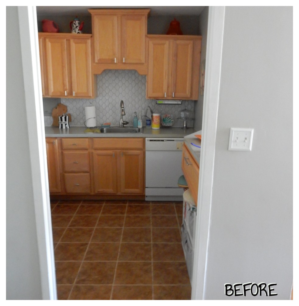 Sarah In Style, SarahInStyle.com, DIY Blog, Design Blog, Home Renovations, Kitchen Before and After, Kitchen Before and Afters, How to lay tile, DIY Kitchen Floors, DIY Peel and Stick Tile, DIY Peel & Stick Tile, DIY Tile, DIY Floor Tile, Floor Pops, Floor transformation, How to brighten a kitchen, Modern Floor Tile, Gray and white floor tile, Spanish Floor Tiles, DIY inspirations, Blogger DIY Tips, Blogger Design Tips