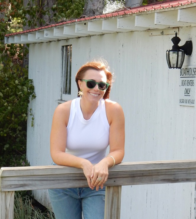 Dress to make your mood, Sarah In Style, SarahInStyle.com, Sarah Meyer, Judith March, Anthropologie Jeans, High waisted jeans, Palm Print Jacket, Palm Tree Earrings, White Racerback tank, Athleta Tank tops, studded sandals, green sunglasses, Sunglass Warehouse, #getoutthere, Fountain Point Resort, Michigan Resorts, Up North Michigan, Fashion to fit your mood, How to dress on a gloomy day, Fashion is fun, You can wear white after labor day, Make fashion your own, Style advice to lift your mood, Dress to fit the mood you want, fashion blogger, blogger style advice, blogger fashion tips, Michigan fashion, Midwest Fashion