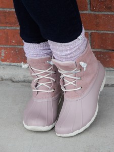 Sarah Meyer, Sarah In Style, SarahInStyle.com, Winter Fashion Trends, Colorful Winter Style, Best Winter Coats, Grey Wool Parka, J. Crew Coats, Best Winter Boots, Sperry Duck Boots, Pink Women's Boots, Ruffled Turtleneck, Personalized Jewelry, Personalized Ring, Year Ring, Commemorative Ring, Kate Spade Birdie Bag, Pink Ugg Socks, Pink Duck Boots, Blogger Fashion Tips, Blogger Fashion, How to dress for Winter, Cute Winter Style, Midwest Winter Fashion, Chicago Winter Fashion, Chicago Fashion Blogger