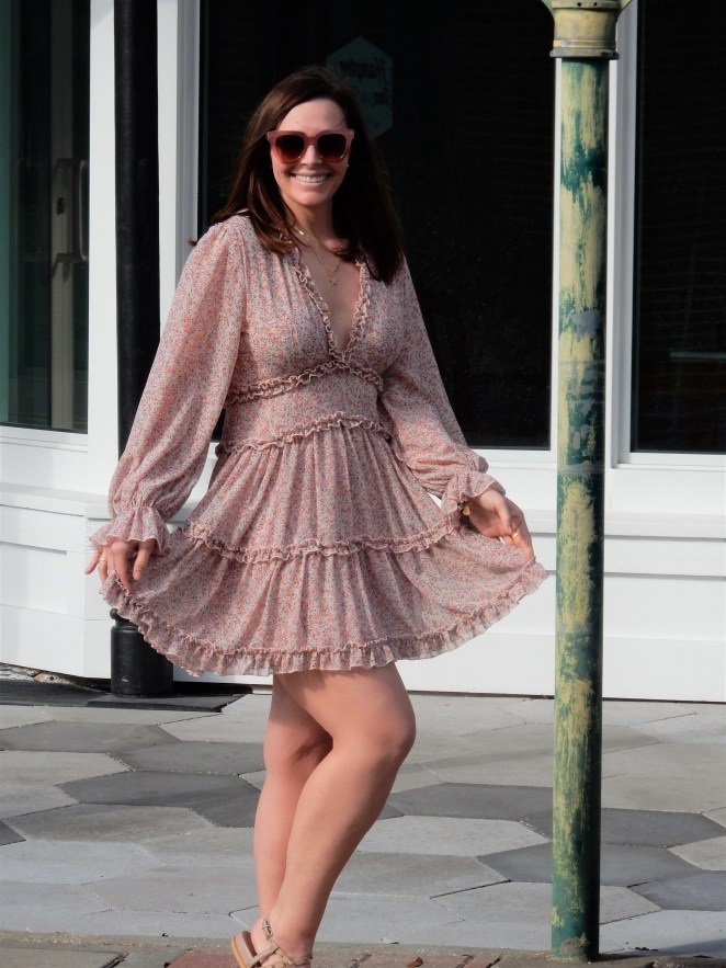 Sarah In Style, SarahInStyle.com, Sarah Meyer, Ybor City, Fashion is fun, Fun Fashion, Dressing for your Age, Fashion Evolution, How to evolve your style, cute fall dresses, ruffled dresses for adults, dresses to twirl in, pink sunglasses, easy fashion staples, who what wear, she wore what, fashion blogger tips, Chicago Fashion Blogger, Fashion styling tips, women's styling tips, midwest Fashion blogger, midwest fashion bloggers