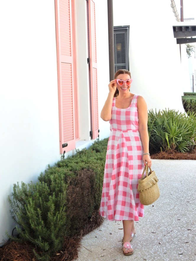 Pink Dress with Bows and Hearts