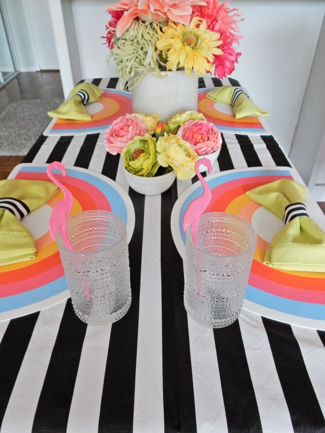 Summer Tablescape with rainbows