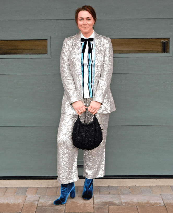how to style a sequin suit