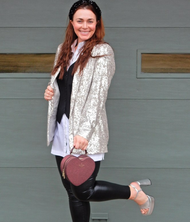 the perfect silver sequin suit 