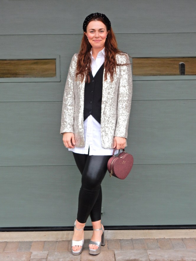 the perfect silver sequin suit 