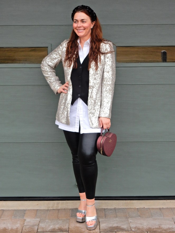 the perfect silver sequin suit 