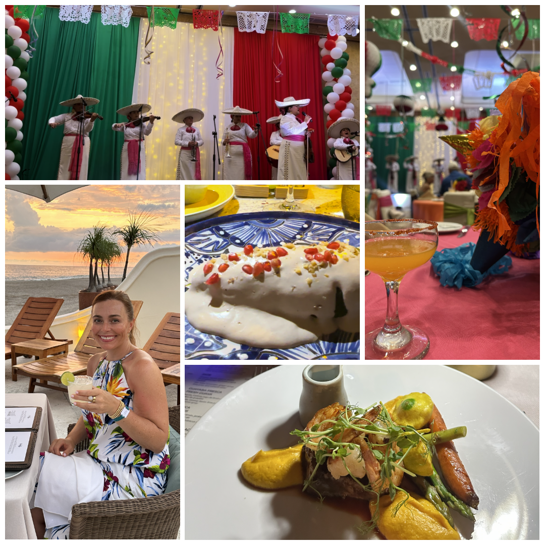 Mexican cuisine served during a festive dining experience at Velas Vallarta